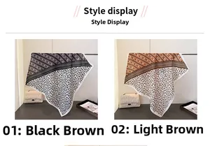 Detailed comparison of vintage floral square scarves in black-brown and light brown tones