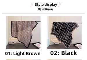 Detailed close-up of light brown and black plaid scarves with delicate heart patterns