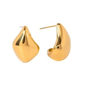 Boucles d'oreilles gouttes géométriques en plaqué or 18 carats avec finition polie