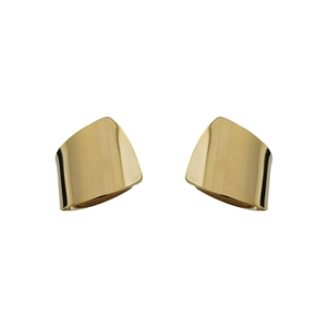 Pair of minimalist 18K gold plated geometric square earrings in a modern sleek design