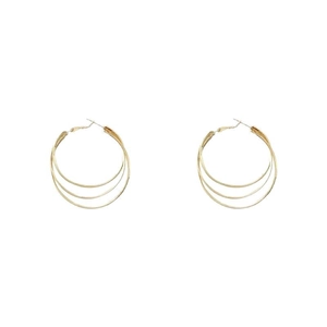 Créoles triple rang plaquées or 18 carats au design minimaliste et finition brillante