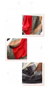 Detailed view of herringbone weave texture and paisley print on silk-like scarf edge