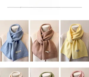 Detailed grid view showing various wool blend knit scarf colors on models