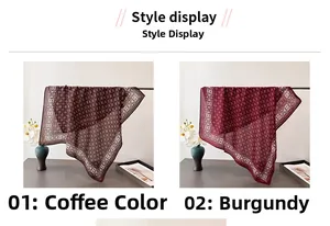 Détail de motifs géométriques en losange et bordures sur des foulards en coton et lin