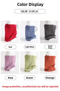Fleece neck gaiter color display with adjustable drawstring for outdoor warmth