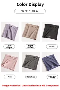 Detail view showing six color variations of knitted thermal neck gaiters with ribbed texture