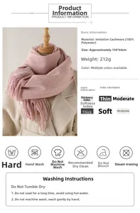 Guida dettagliata a taglie e materiali per sciarpa pied-de-poule rosa con istruzioni