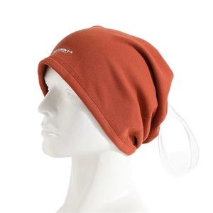 Winter thermal fleece neck warmer in caramel orange with active sports logo detail