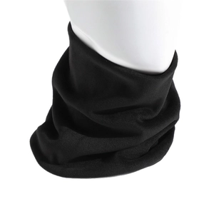 Double-layered thermal fleece neck gaiter for windproof winter protection in solid black