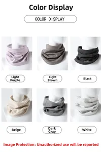 Detailed grid view of winter fleece neck gaiters in six versatile neutral colors