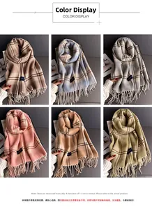 Color variety of plaid fringe scarves in six elegant autumn and winter hues