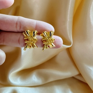 Chic 18K gold plated geometric irregular earrings with mirror polished finish