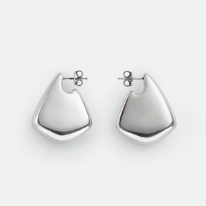 Irregular Geometric Teardrop Earrings Copper 18K Gold Plated Polished Mirror Finish Minimalist Jewelry For Women