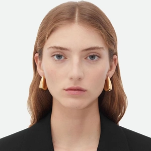 Chic 18K gold plated geometric drop earrings for women with a polished metallic finish