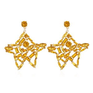 Übertriebene Stern-Ohrhänger Mit Legiertem Strass Und Kristall Luxus Hohles Pentagramm Schmuck Für Damen