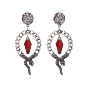Boucles D'oreilles Pendantes Cercueil Serpent Gothique Alliage Huile Goutte Vintage Punk Halloween Bijoux Femmes