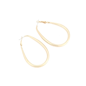 Boucles d'oreilles créoles dorées minimalistes en forme de larme avec fini poli