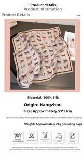Detail eines 100% Seidenschals mit Pferdeprint, zeigt Hangzhou-Seidenqualität und Details