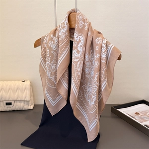 Vintage Paisley Print Quadratischer Schal Elegant Fischgrätenmuster Polyester Bandana Damen Hals Kopf Wickel Mode