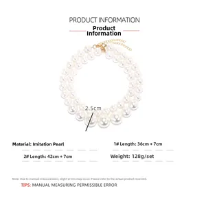 Detailed view of layered baroque pearl necklace with 2.5cm pearls and gold clasp