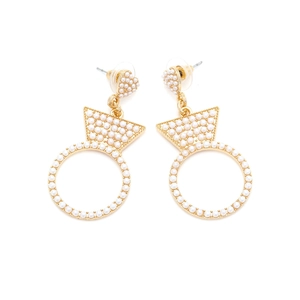 Elegant gold heart earrings with pearl-studded rings, minimalist aesthetic jewelry