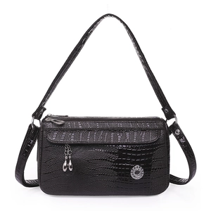 Borsa a Spalla da Donna in Pelle PU con Motivo a Coccodrillo Piccola Borsa a Tracolla Quadrata di Moda con Nappa in Metallo