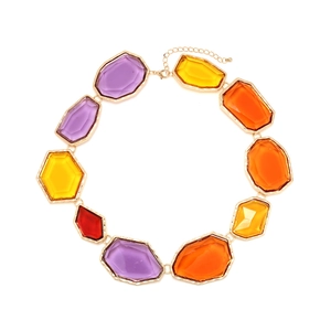 Collier Plastron Géométrique En Résine Bohème Irrégulier Chunky Alliage Doré Ras Du Cou Pour Femmes Bijoux Vintage