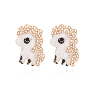 Orecchini A Lobo Pony Unicorno Cartone Animato Con Lega Smalto E Imitazione Perla Artificial Stile Dolce Per Donne