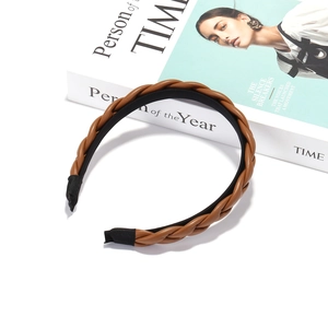 Bandeau En Cuir PU Tressé Serre Tête Croisé Torsadé Accessoire De Mode Rétro Pour Femmes Filles