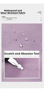 Macro view of waterproof and scratch-resistant purple nylon fabric for large travel bag