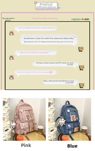 Détails des matériaux du sac en nylon et PVC avec dimensions 31x14x44cm et informations poids