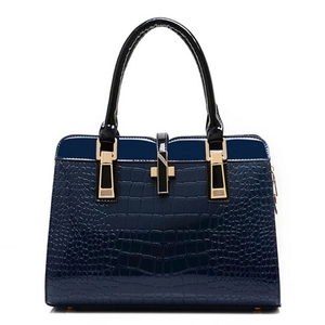 Sac À Main Fourre-Tout Sac À Épaule Imprimé Croco PU Cuir Verni Bijouterie Dorée Sac Bandoulière Élégant Affaires