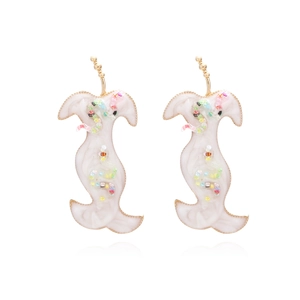 Boucles D'oreilles Pendantes Forme Animale Fruit Abstraite Alliage Zinc Résine Goutte D'huile Bijoux Mode Pour Femmes