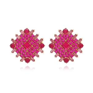 Boucles D'Oreilles Boutons Carrées Avec Strass Et Fausses Künstliche Perles Bijoux Géométriques Rétro De Luxe Pour Femmes Tige En Acier Inoxydable