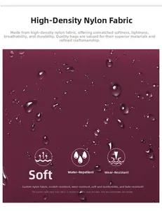 Détail du tissu en nylon violet imperméable montrant une texture haute densité et durable