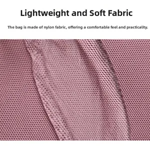 Dettaglio del tessuto in nylon rosa-viola di alta qualità con trama a trama semplice