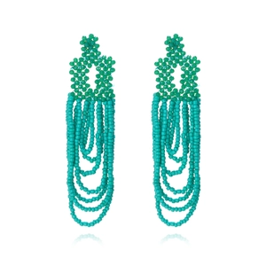 Bohemian Handmade Beaded Tassel Earrings Long Geometric Fringe Seed Bead Drop For Women Ethnic Style