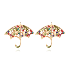 Regenschirm Ohrstecker Legierung Strass Und Künstliche Perlenimitat Mit Edelstahl Ohrstecker Süßer Modeschmuck Für Damen