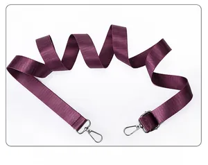 Tracolla larga regolabile in nylon viola scuro con ganci girevoli in metallo argento
