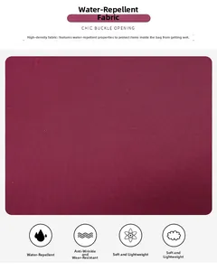 Detailed view of burgundy waterproof nylon fabric with high density wrinkle resistance