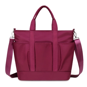 Women Large Capacity Nylon Tote Bag Multi-Pocket Waterproof Shoulder Handbag Casual Travel Crossbody Satchel Lightweight