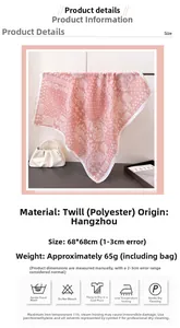 Specifiche dettagliate delle dimensioni della sciarpa paisley rosa 68x68cm