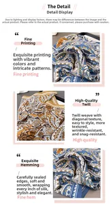 Detailed view of paisley patterns, herringbone weave, and rolled edges on silk scarves
