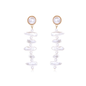 Boucles D'Oreilles Künstliche Perles Baroques Avec Tige En Alliage Vintage Bijoux En Alliage De Zinc Pour Femmes Élégant