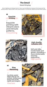 Nahaufnahme des Satin-Schals mit Paisley-Muster, feinem Druck und seidiger Textur