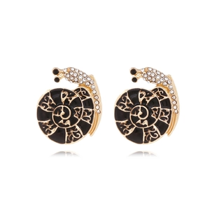 Snail Stud Earrings Zinc Alloy Rhinestone Enamel Vintage Cartoon Animal Fashion Jewelry For Women Gift Accessory