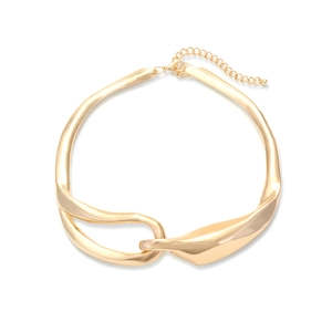 Asymmetric Heavy Metal Choker Necklace Liquid Metal Aesthetic Alloy Geometric Adjustable Jewelry For Women