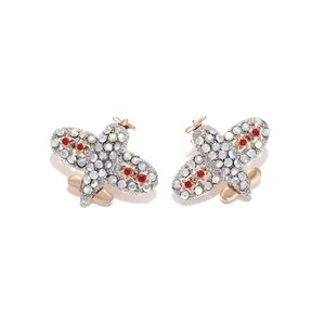 Boucles d'oreilles avion étincelantes avec strass colorés et accents d'étoiles
