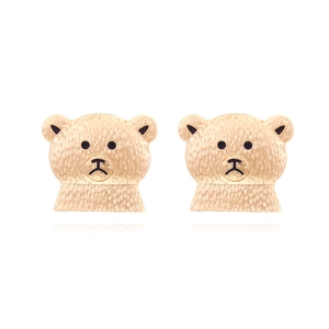 Boucles D'oreilles Puces Ours Dessin Animé Mignon Alliage De Zinc Plaqué Or Forme Animale Bijoux Pour Femmes Filles