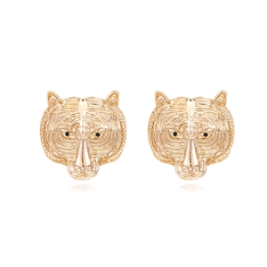 Orecchini A Lobo Con Testa Di Tigre Retrò Lega Di Zinco Gioielli Animali Per Donna Stile Vintage Tonalità Oro